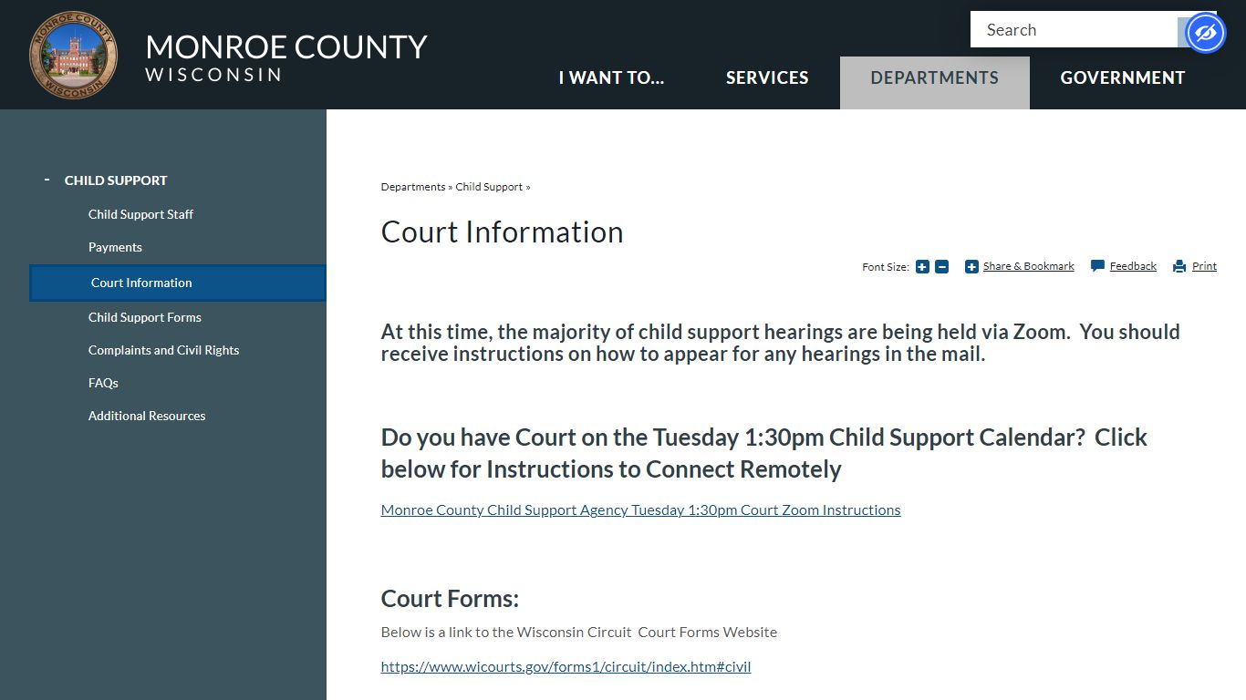 Court Information | Monroe County, WI